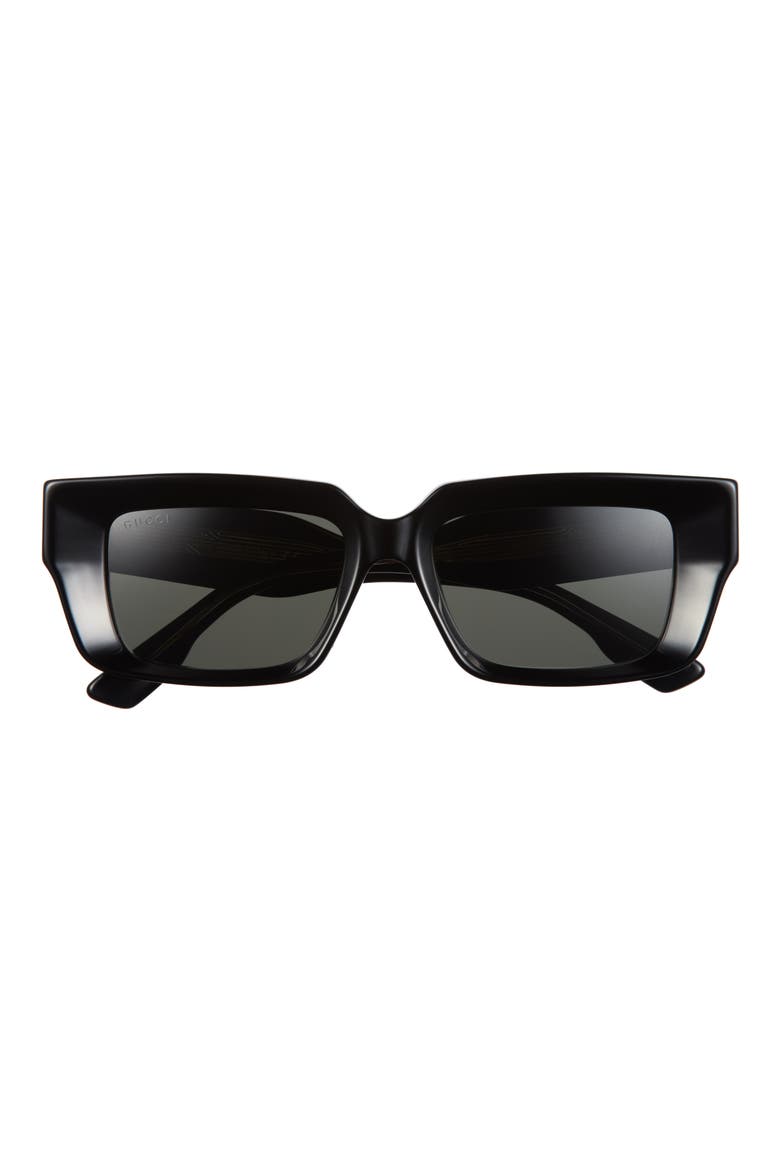 54mm Rectangular Sunglasses, Main, color, BLACK BLACK GREY