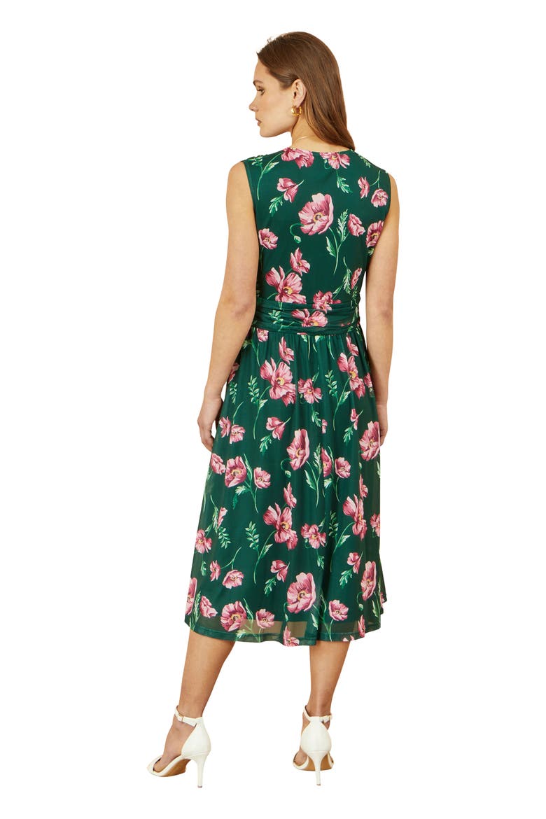 Mesh Stretch Midi Dress, Alternate, color, Green