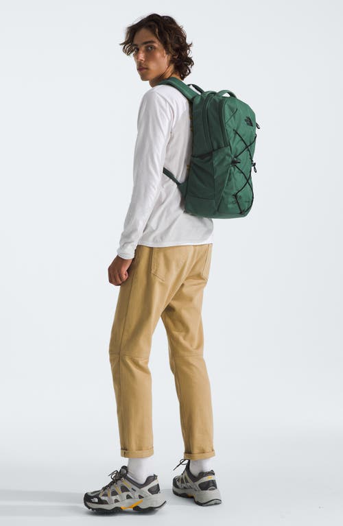 Shop The North Face Jester Water Repellent Backpack In Duck Green Dark Heather/black