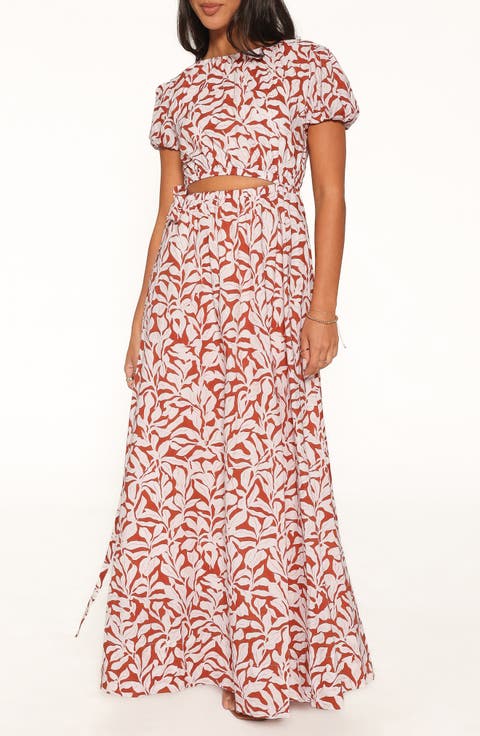 Toria Floral Cutout Cotton Maxi Dress
