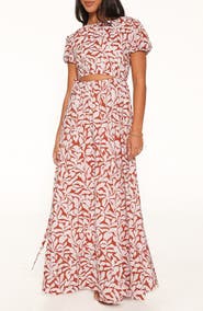 Petal & Pup Toria Floral Cutout Cotton Maxi Dress