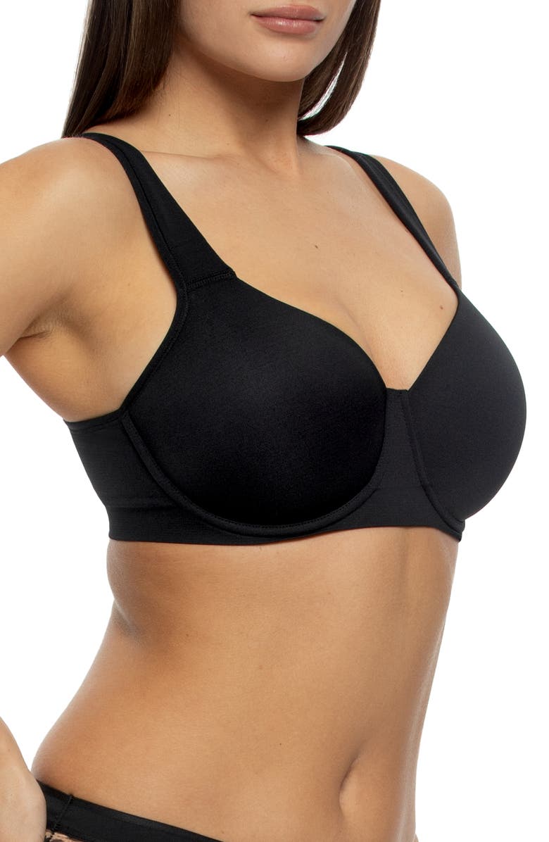 Felina Utopia Underwire Full Coverage Contour Bra, Alternate, color, Black