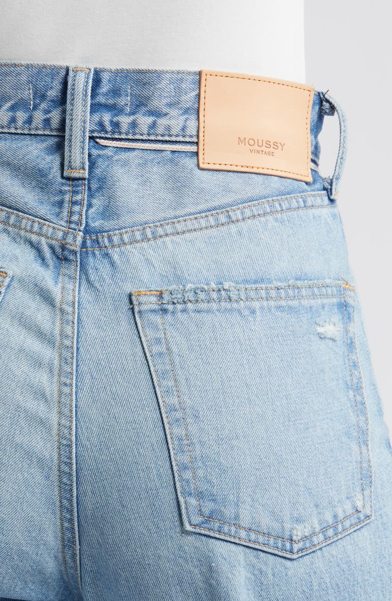 MOUSSY VINTAGE Cliffdale Ripped High Waist Straight Leg Jeans, Alternate, color, 