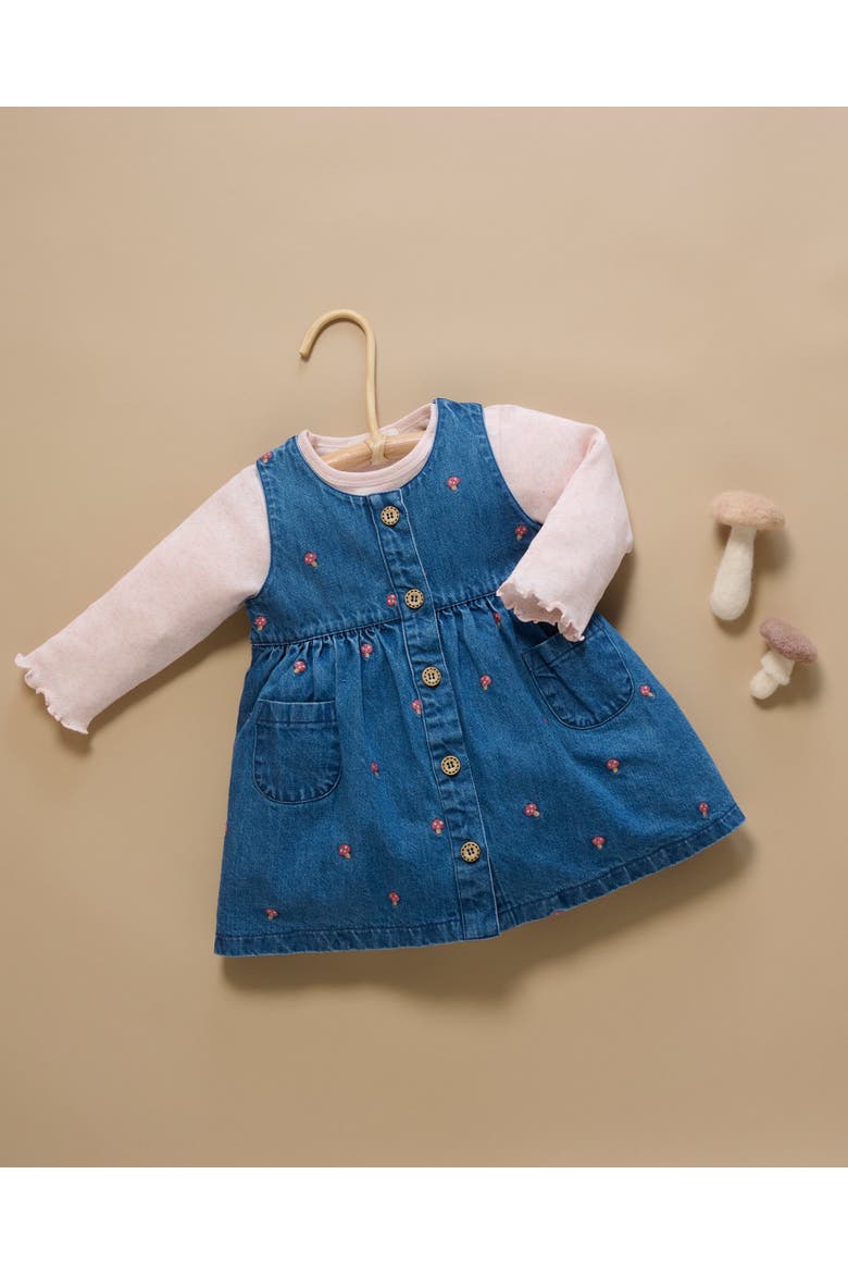 Embroidered Pinnie & Top Set, Alternate, color, Toadstool Broderie