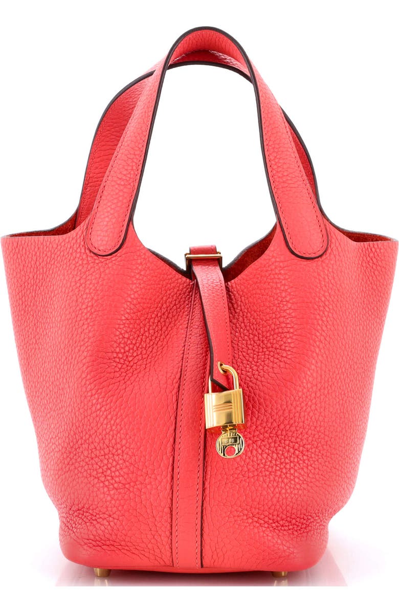 Pre-Owned Hermes Picotin Lock Bag Clemence PM, Main, color, Rouge Pivoine