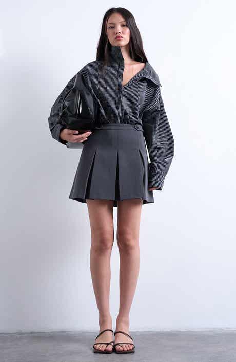 Topshop Pleated Miniskirt