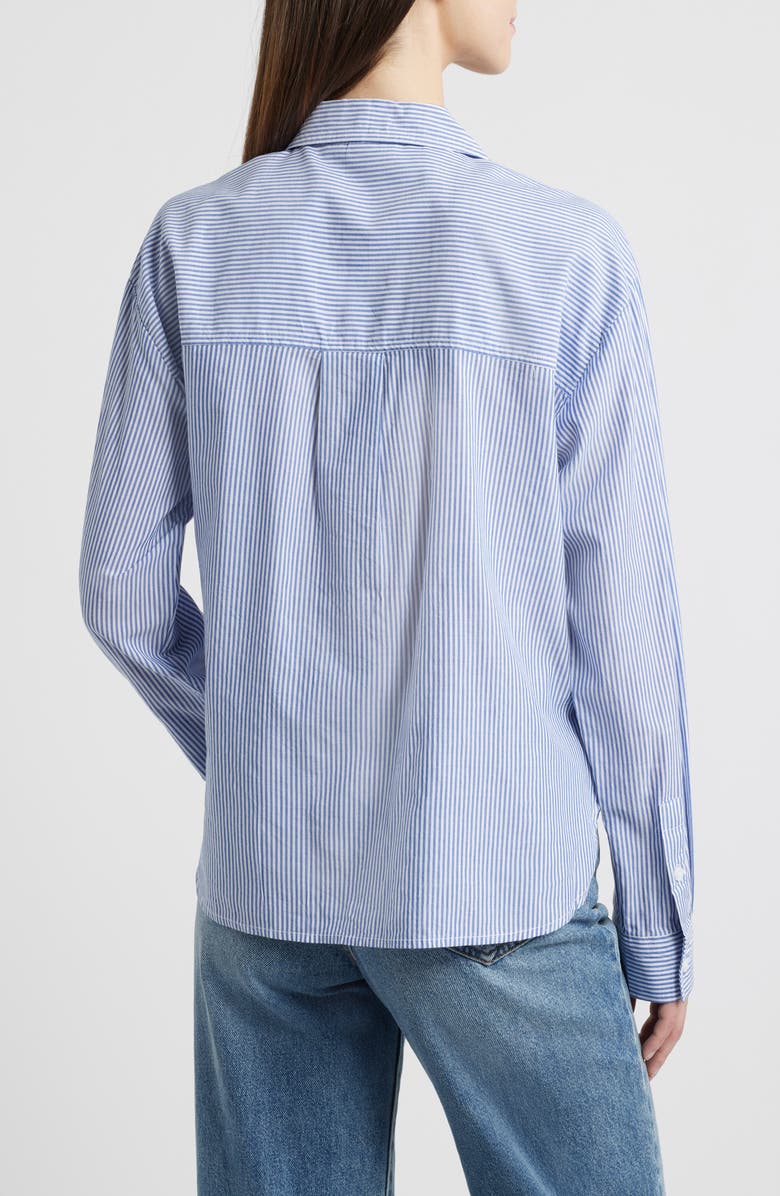 beachlunchlounge Everlynn Cotton Blend Button-Up Shirt, Alternate, color, Sea Floor