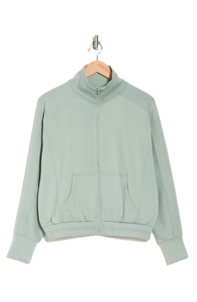 YOGALICIOUS Muse Scuba Knit Zip Jacket, Alternate, color, Iceberg Green