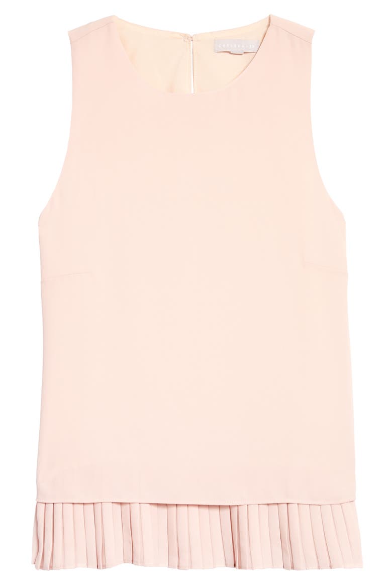 Pleat Hem Tank, Main, color, PINK SMOKE