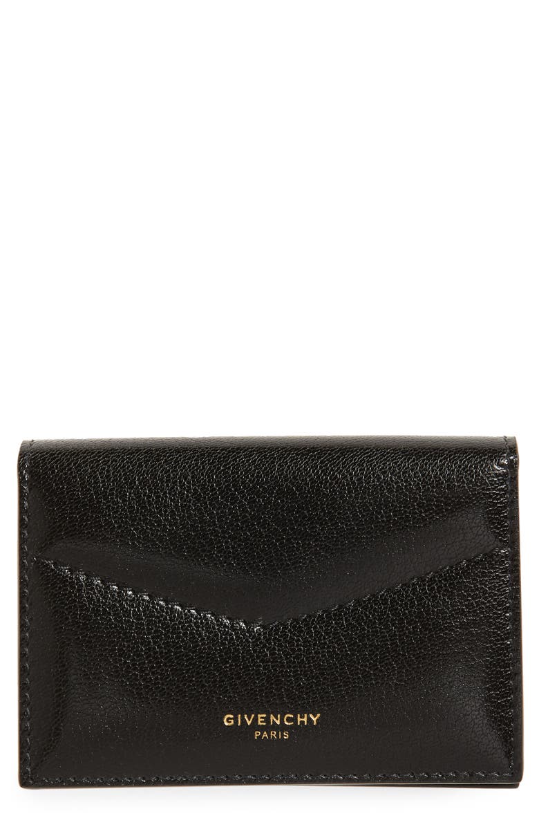 Givenchy Leather Card Holder, Main, color, 