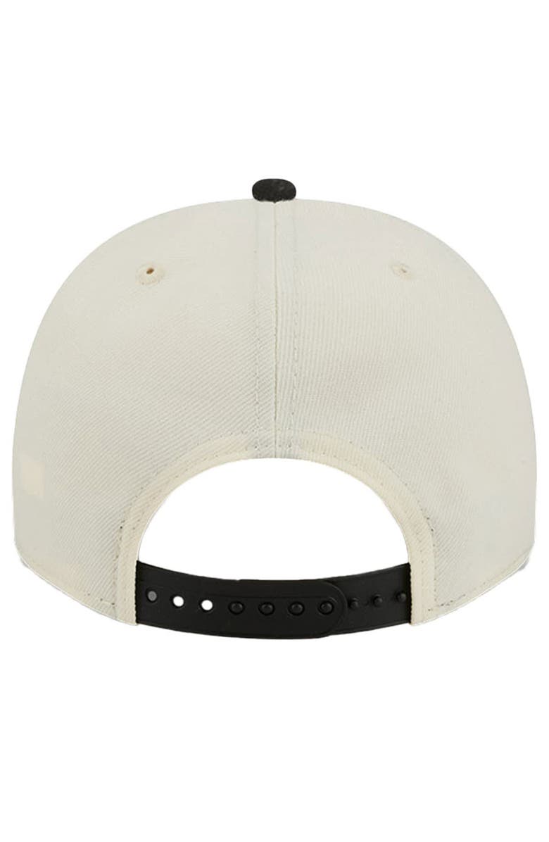 New Era Men's New Era  Cream Detroit Pistons Illustrated Mascot 2-Toned Pre-Curved A-Frame 9FIFTY Adjustable Hat, Alternate, color, Cream