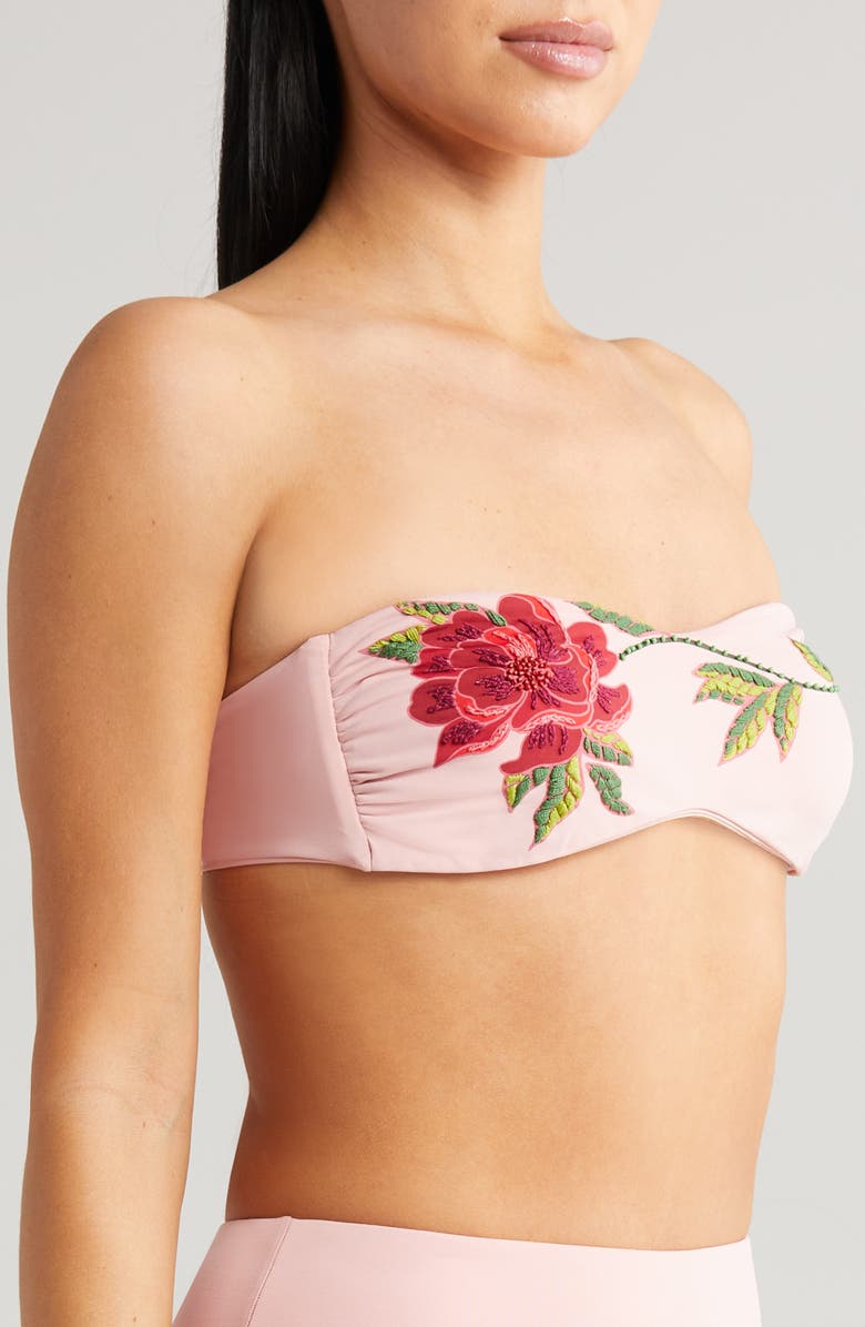 FARM Rio Rose Beaded Strapless Bikini Top, Alternate, color, 