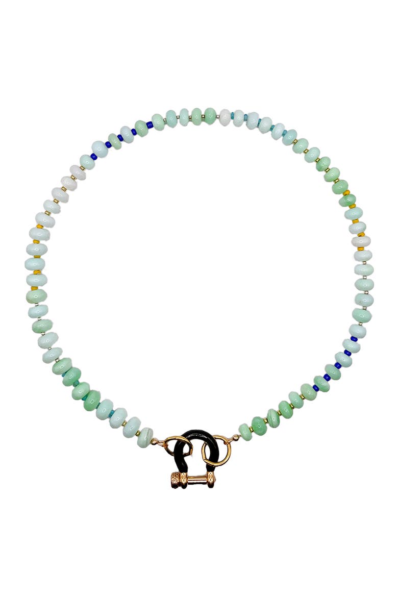 Cass Blue Green Opal Gold Plated Necklace, Main, color, Blue-Green