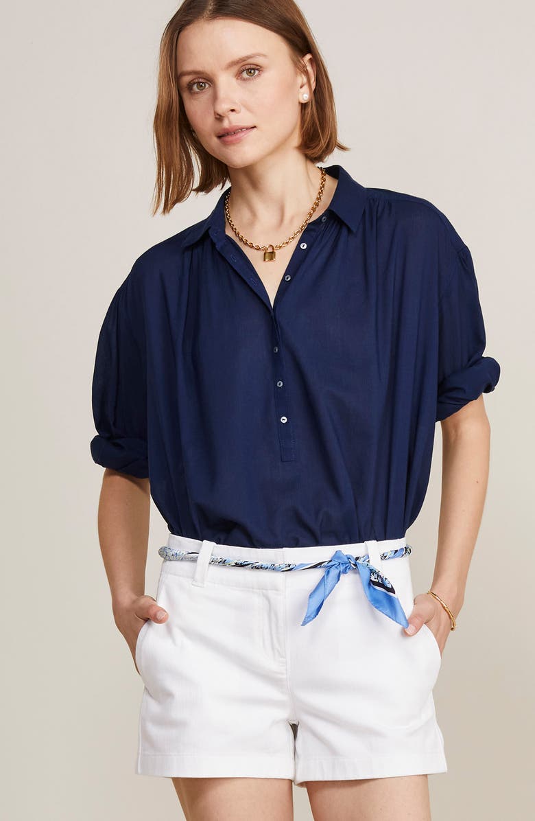 vineyard vines Everyday Herringbone Shorts, Alternate, color, White Cap