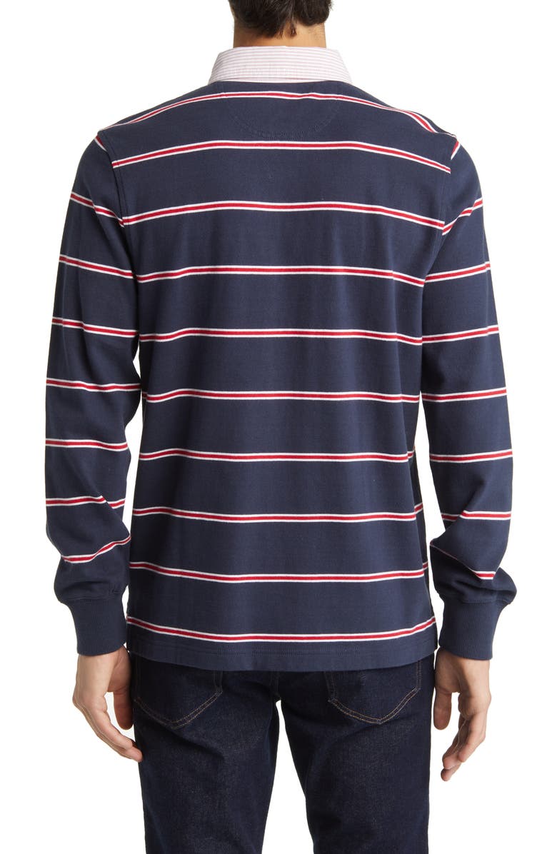 Brooks Brothers Stripe Button-Down Cotton Rugby Shirt, Alternate, color, 