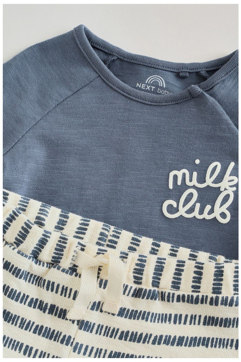 Milk Club T-Shirt & Shorts Set, Alternate, color, BLUE