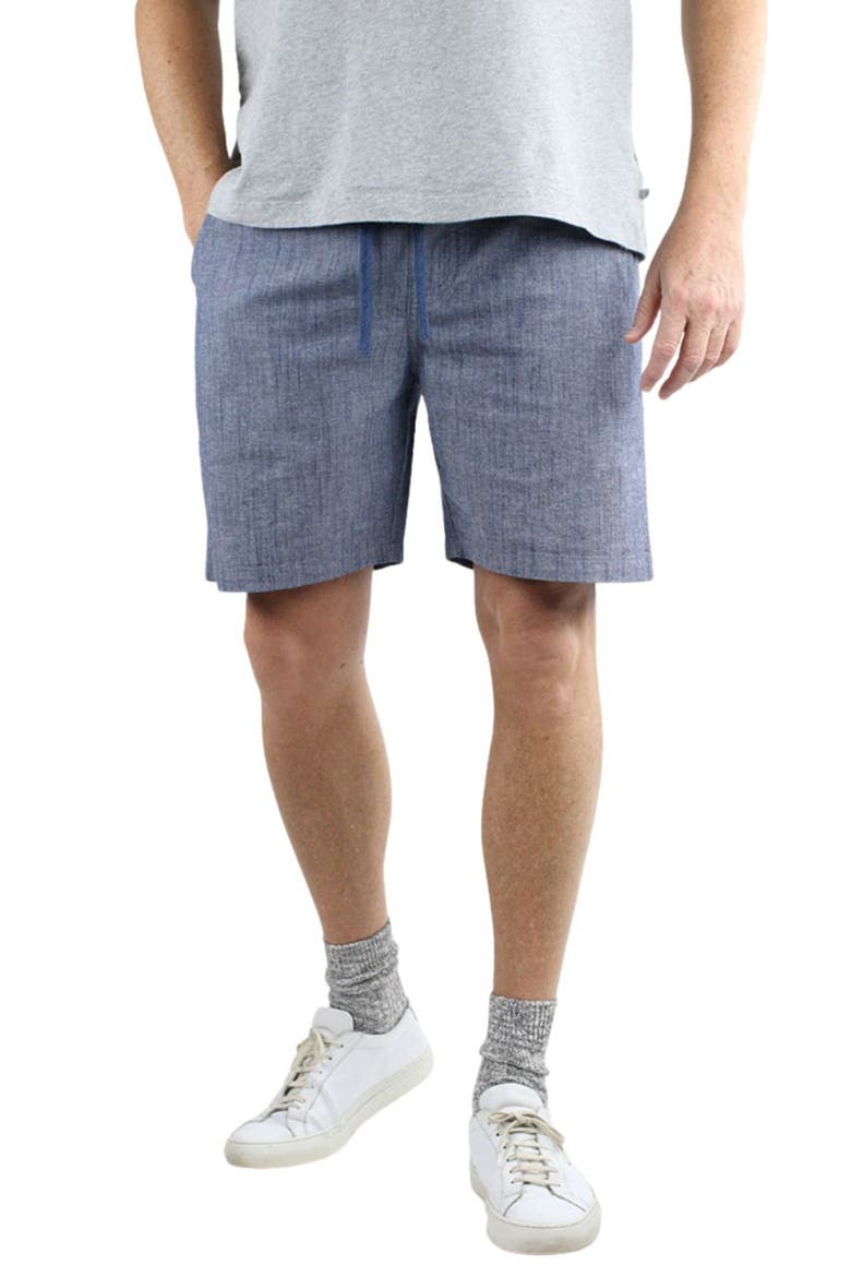 Stretch Chambray Pull-On Shorts, Main, color, INDIGO