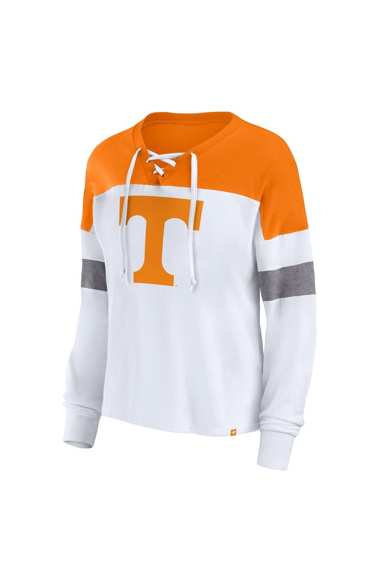 FANATICS Women's Fanatics  White Tennessee Volunteers Lace-Up Long Sleeve T-Shirt, Alternate, color, 