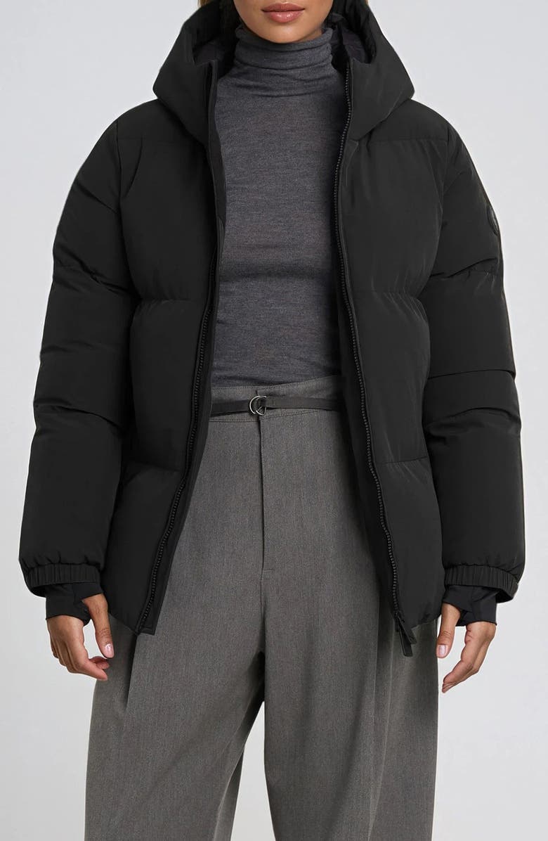 Noize Stacy Water Resistant Hooded Puffer Jacket, Main, color, Black