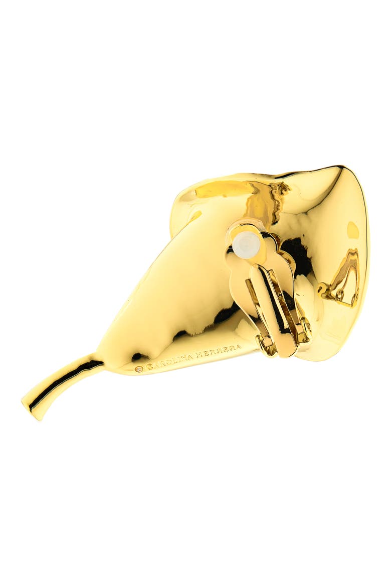 Calla Lily Clip-On Earrings, Alternate, color, GOLD