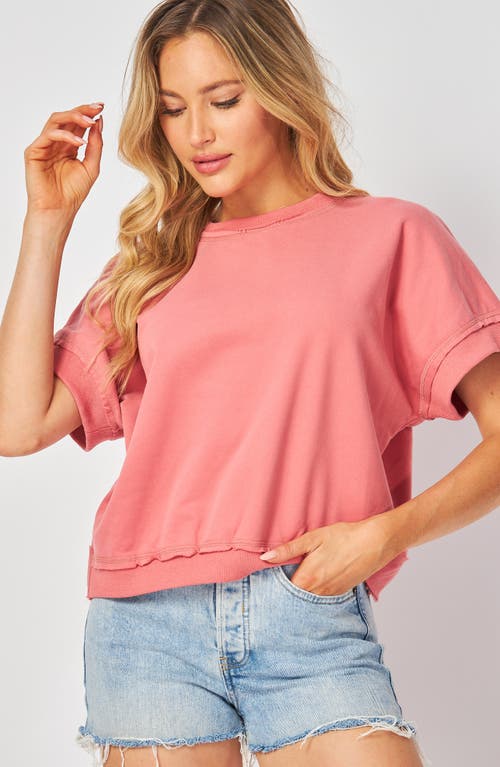 Bluegrey Short Sleeve Curved Back Sweatshirt In Pink