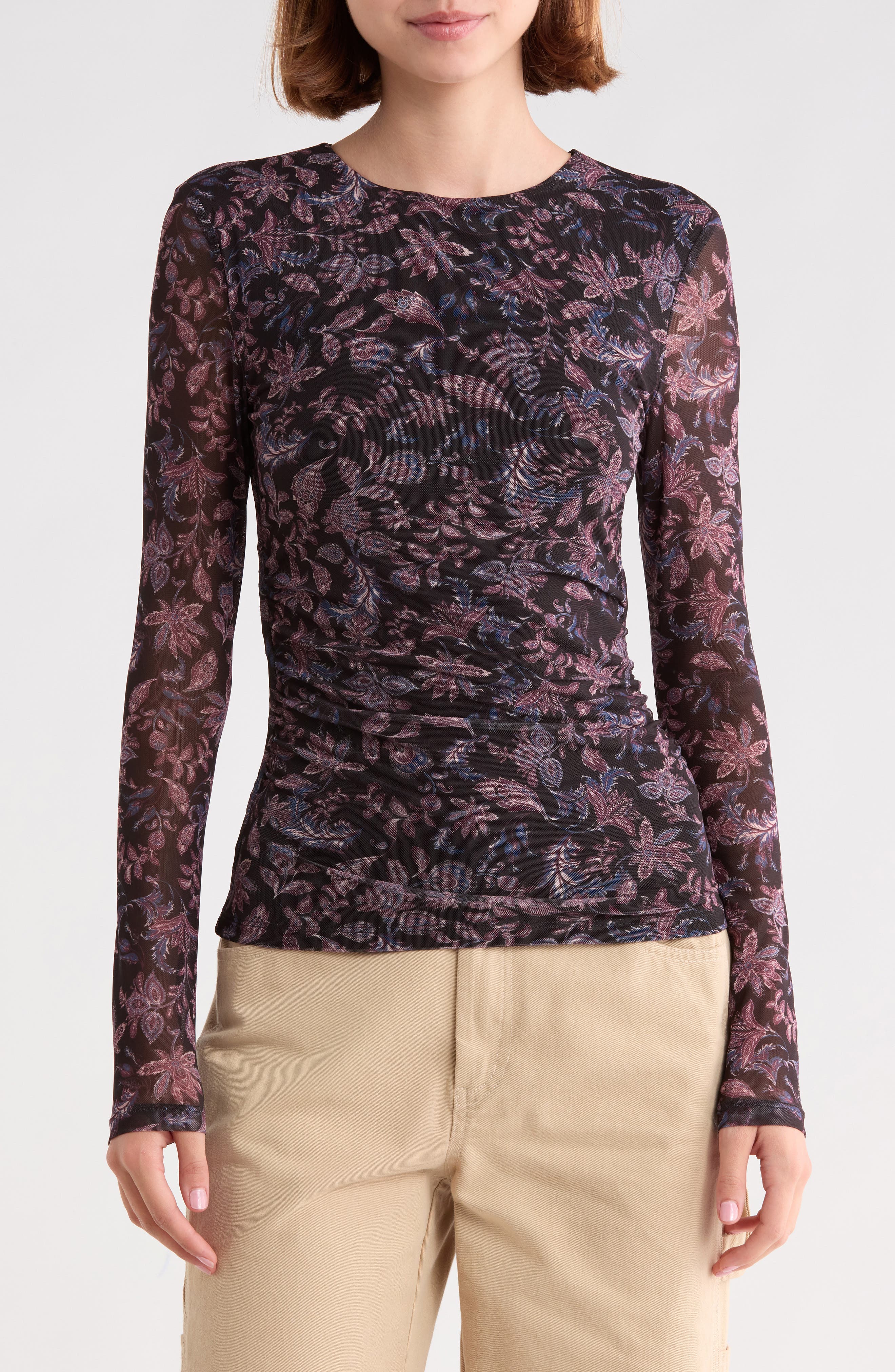 Long Sleeve Mesh Top
