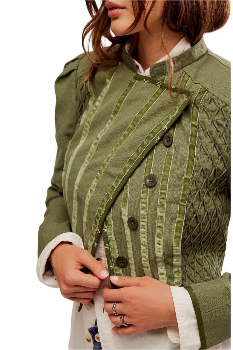 Bali Simone Crop Jacket, Alternate, color, DUSTY OLIVE COMBO