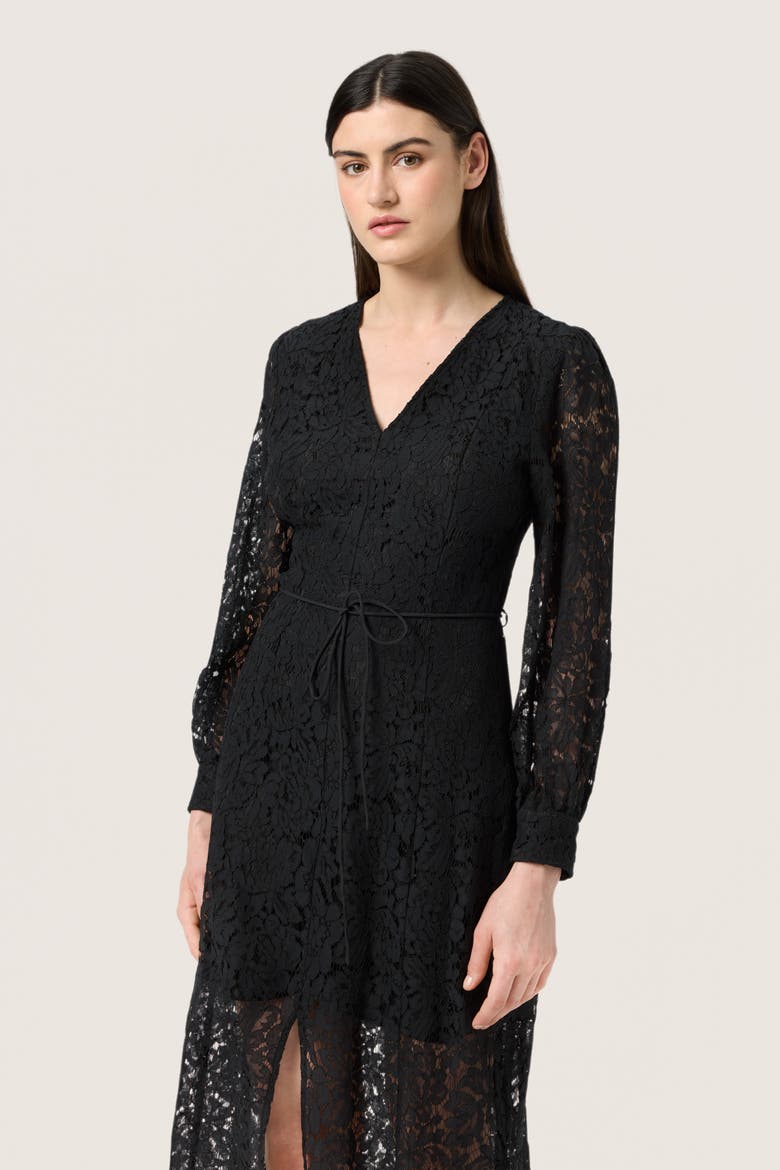 SLHanni V-neck Long Sleeves Lace Dress, Alternate, color, Black