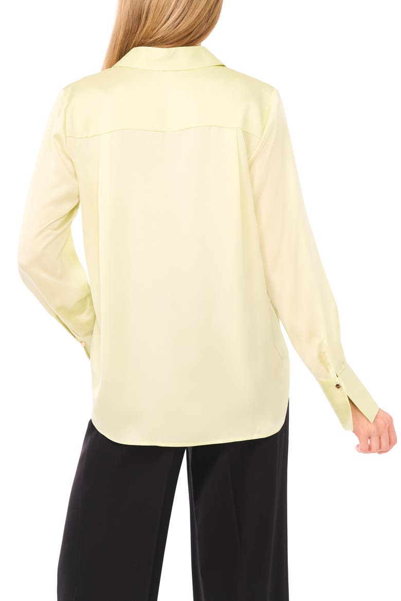 Collared Charmeuse Popover Top, Alternate, color, WHITE JADE