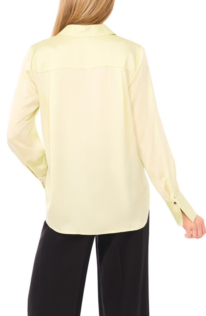 Halogen<sup>®</sup> Collared Charmeuse Popover Top, Alternate, color, White Jade