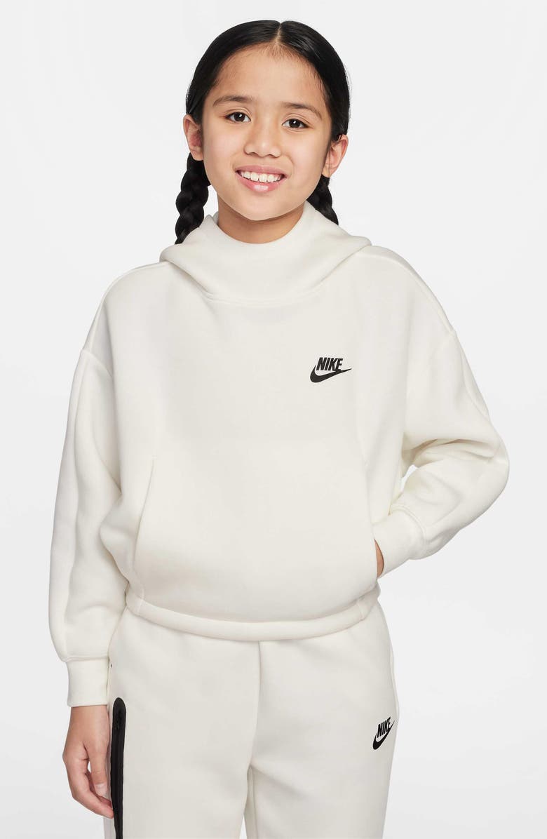 Nike Kids' Sportswear Tech Fleece Oversize Hoodie, Main, color, Sail/ Black