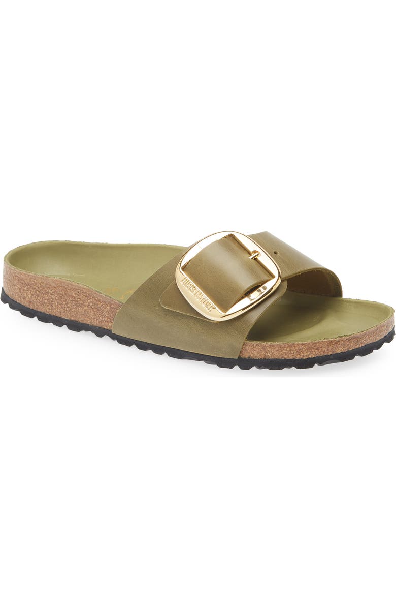 Birkenstock Madrid Big Buckle Slide Sandal, Main, color, Green Olive