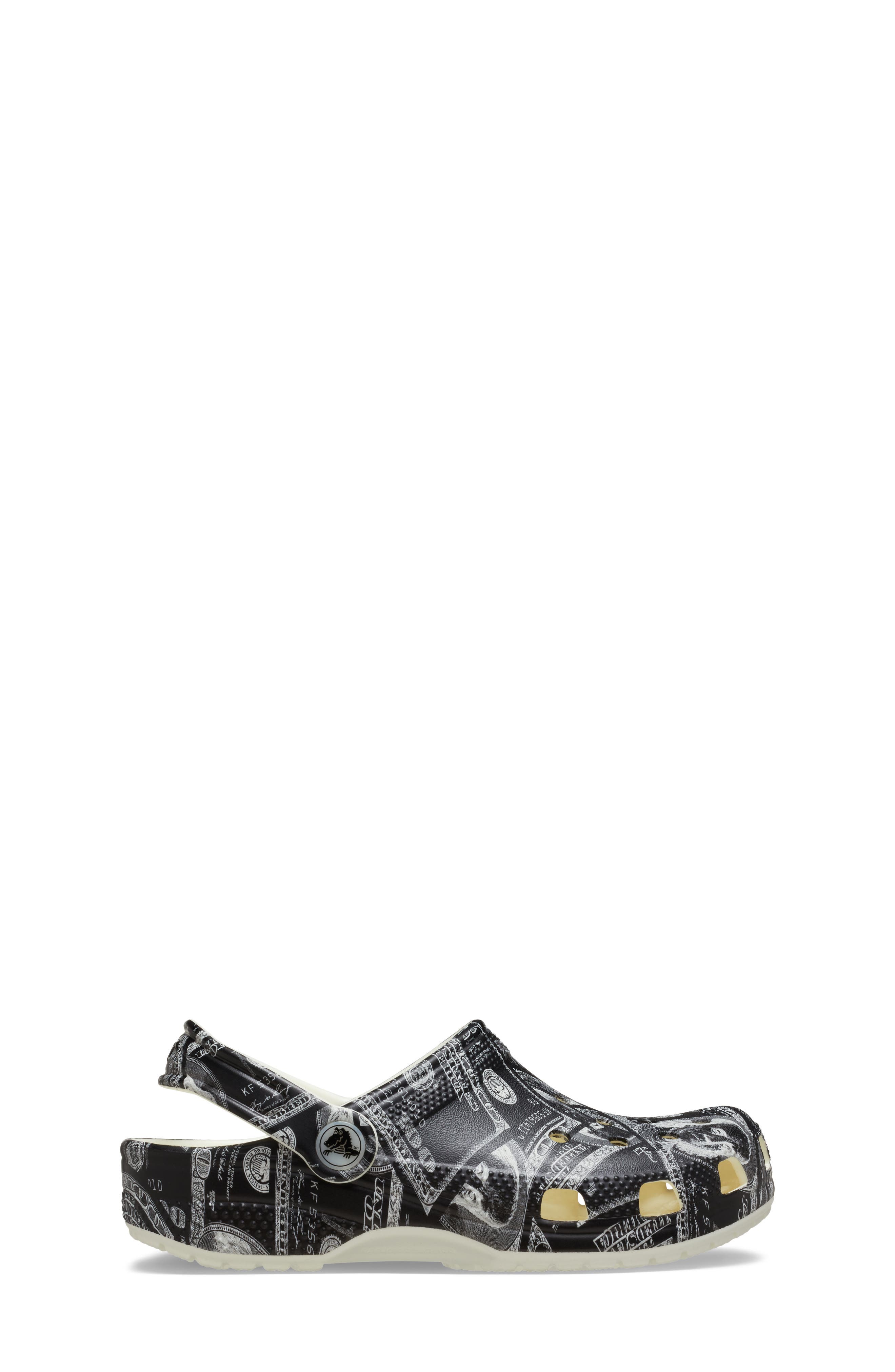 CROCS Kids Classic Crackle Glow in the Dark Clog, Alternate, color, Glow Green