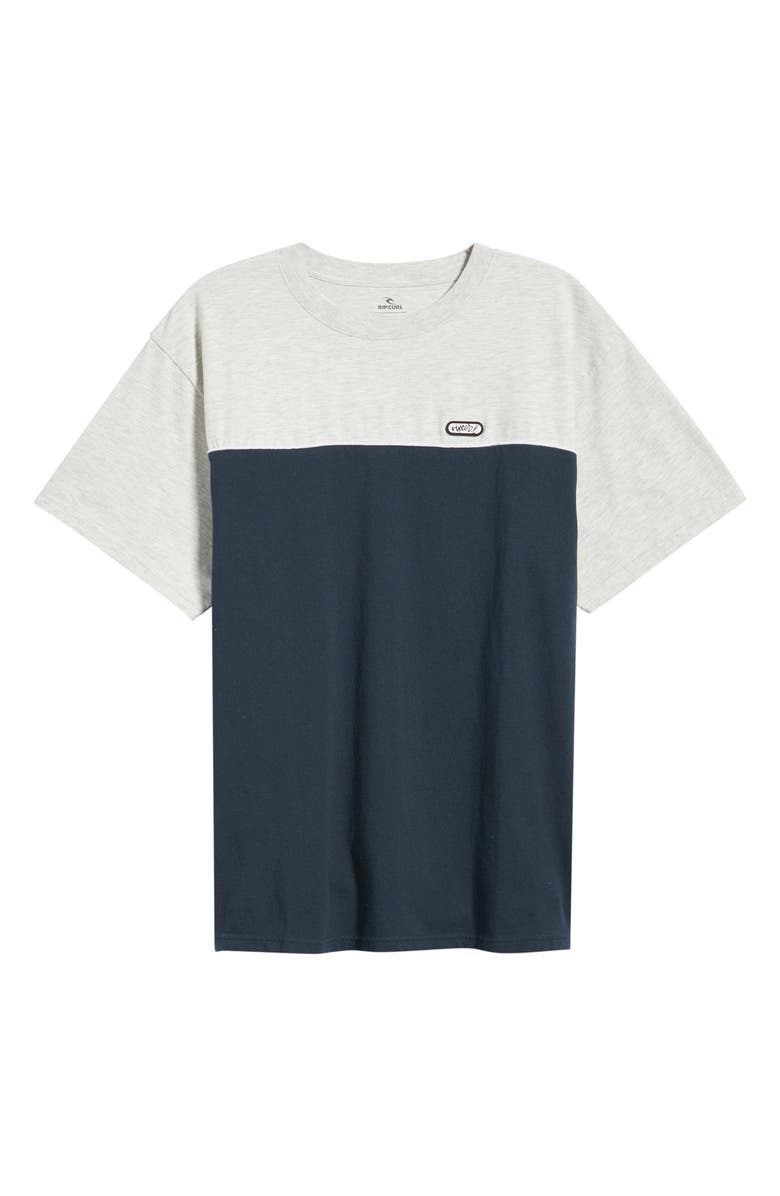 Rip Curl Halfa Panel Cotton T-Shirt, Main, color, Grey Marle