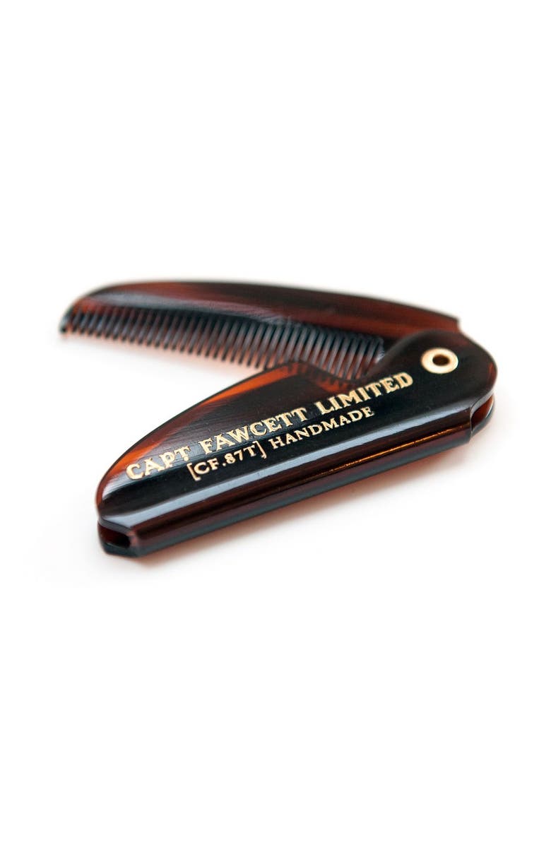 Captain Fawcett Folding Pocket Moustache Comb, Alternate, color, Comb