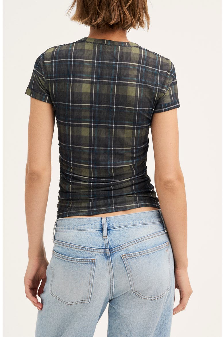 Ruched Cap Sleeve Tee, Alternate, color, OLIVE