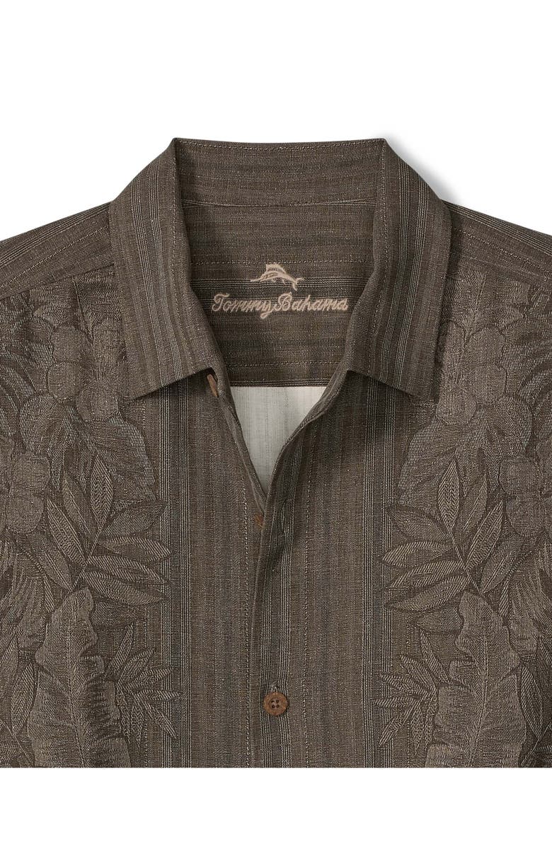 Tommy Bahama Maui Border Silk Short Sleeve Button-Up Shirt, Alternate, color, Tapenade