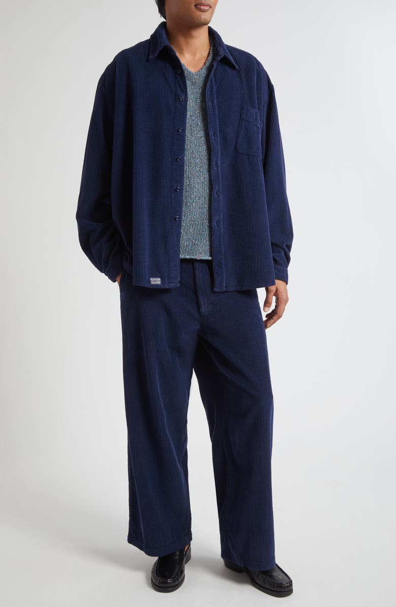 ERL Gender Inclusive Stretch Corduory Pants, Alternate, color, Navy