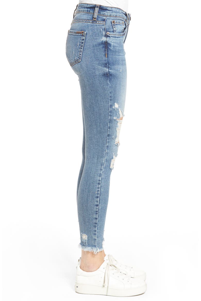 Harper Ripped Ankle Skinny Jeans, Alternate, color, Med Wash