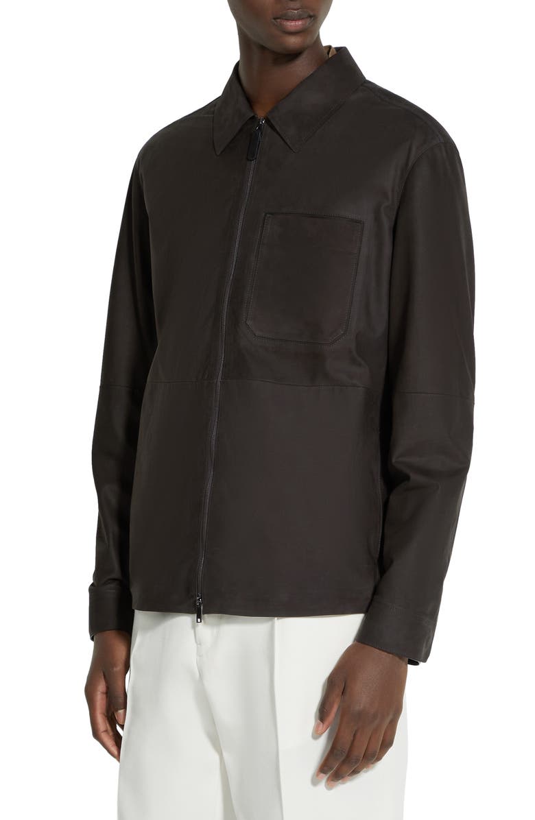 ZEGNA SECONDSKIN Nubuck Overshirt, Main, color, 