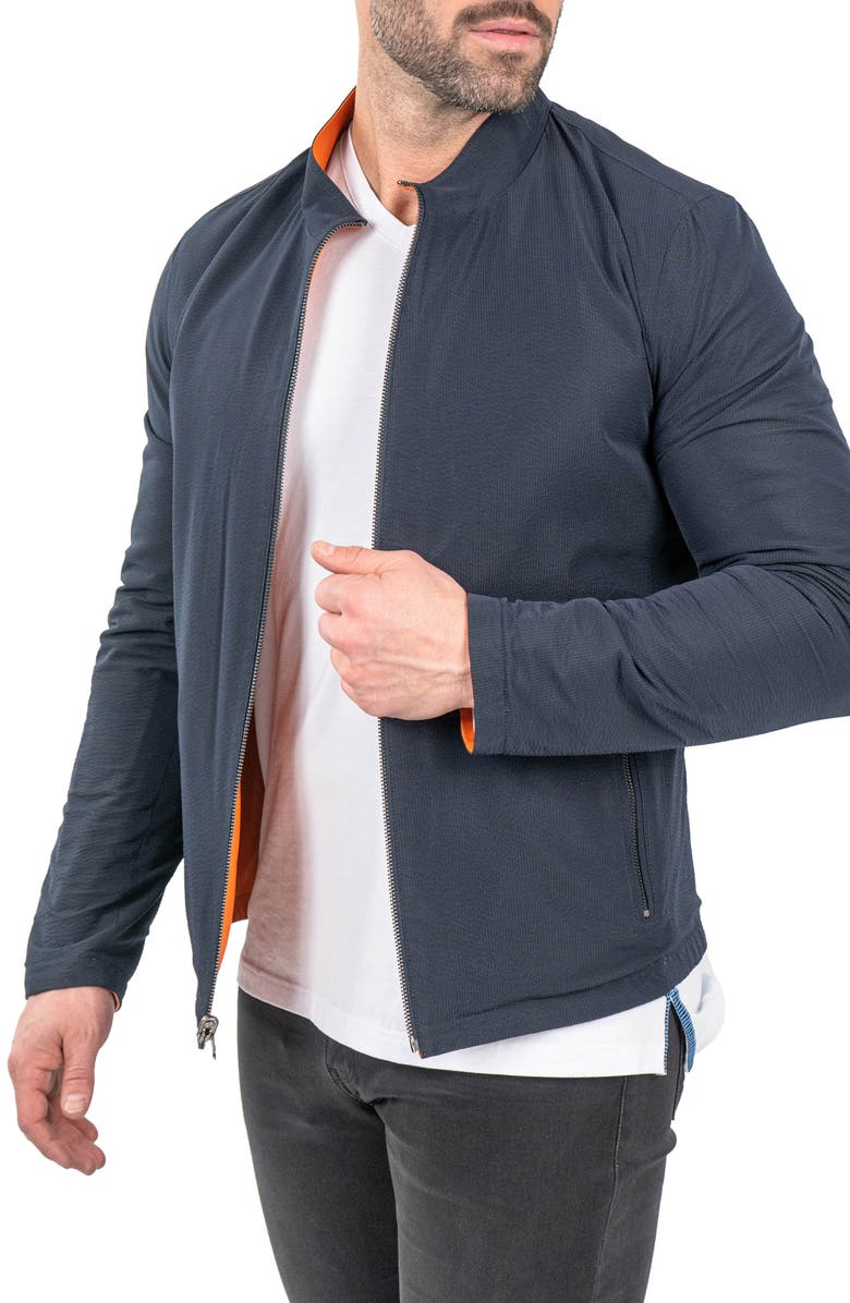 Maceoo Reversible Leather Jacket, Alternate, color, Orange