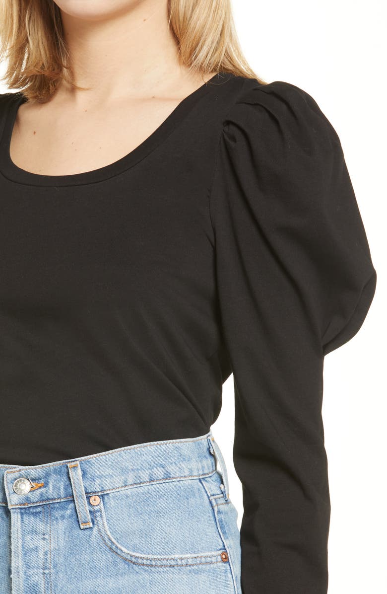 English Factory Pleated Puff Sleeve Top, Alternate, color, 