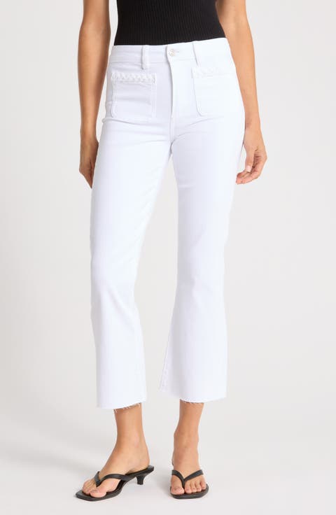 Mason High Waist Braid Detail Crop Raw Hem Jeans