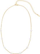 st. Moran Tarnish Resistant Freshwater Pearl Station Chain Necklace