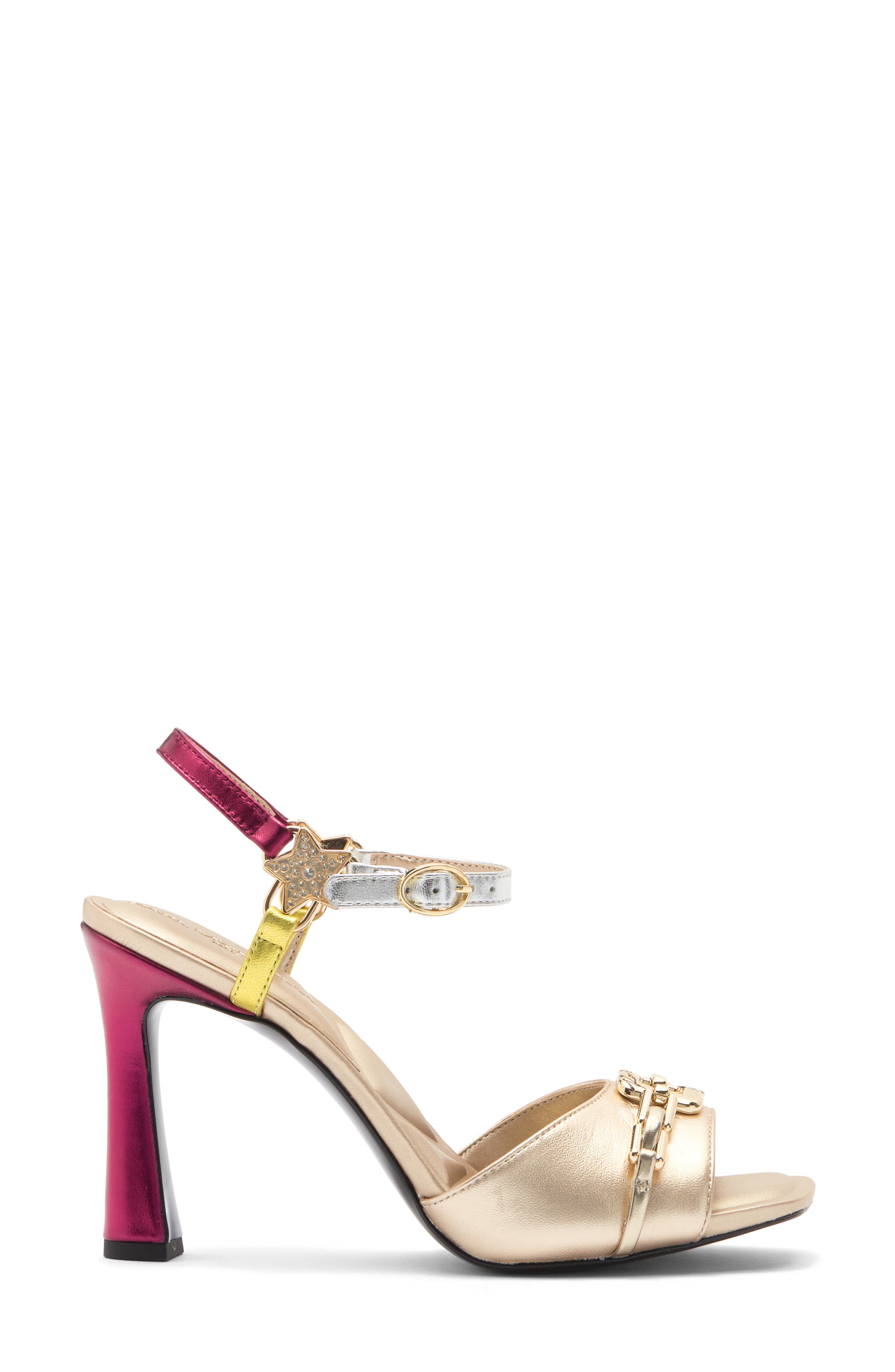 KARL LAGERFELD PARIS Danessa Ankle Strap Sandal, Alternate, color, Gold Multi