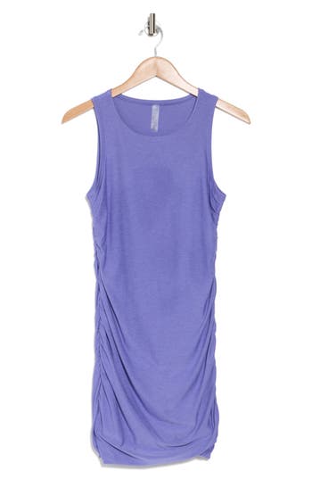 BEYOND YOGA BEYOND YOGA FEATHERWEIGHT RUCHED SLEEVELESS MINIDRESS