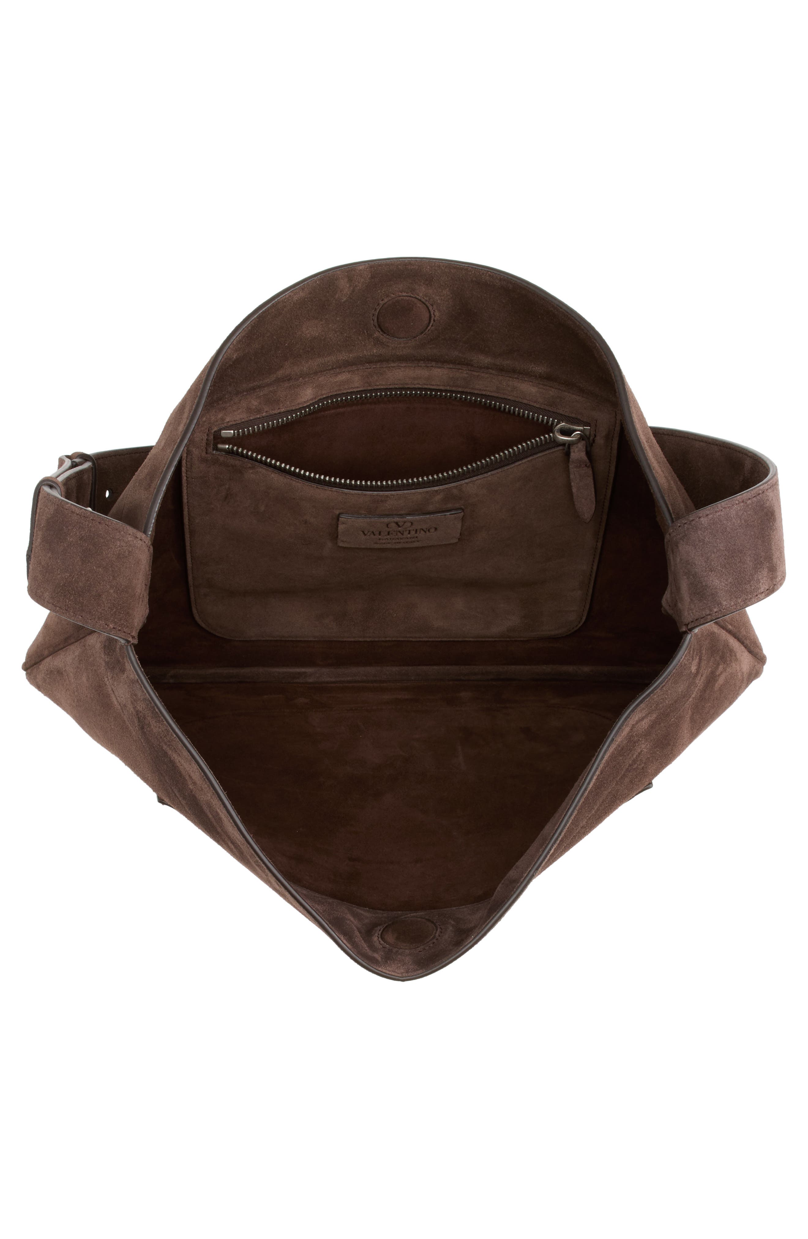 Emile Small Leather Suede Hobo Bag, Alternate, color, DARKK BROWN