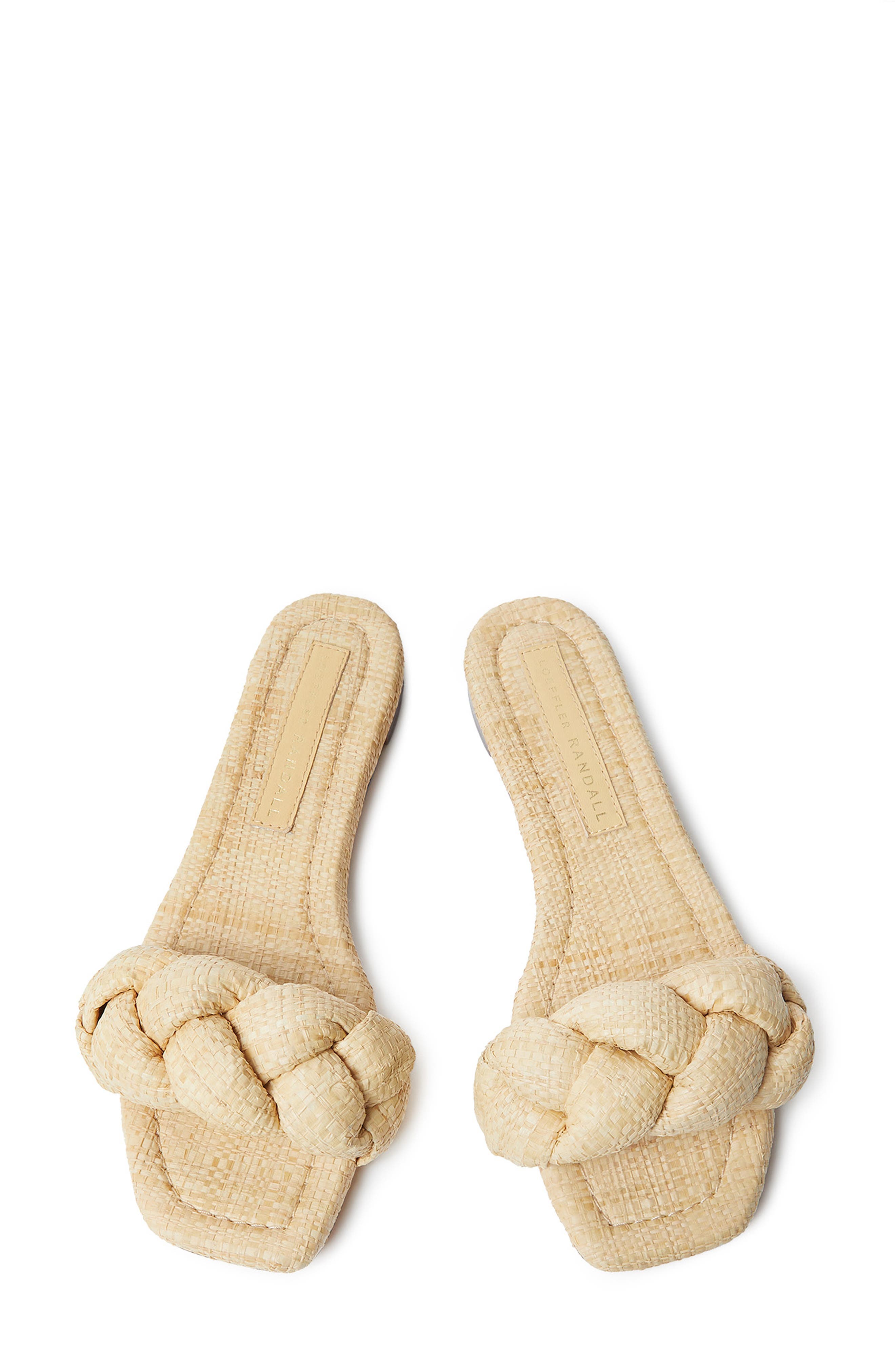 Loeffler Randall Joanna Braided Raffia Slide Sandal, Alternate, color, Natural