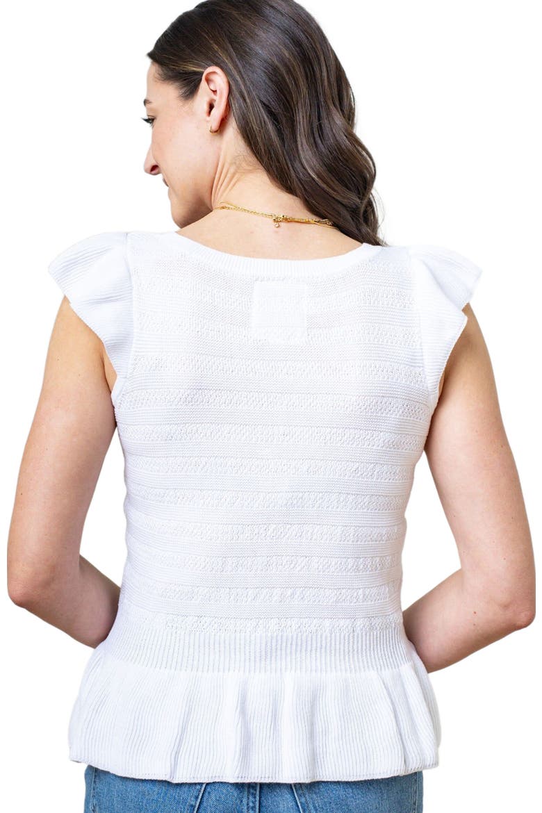 Women's Organic Peplum Sweater Top, Alternate, color, White Peplum