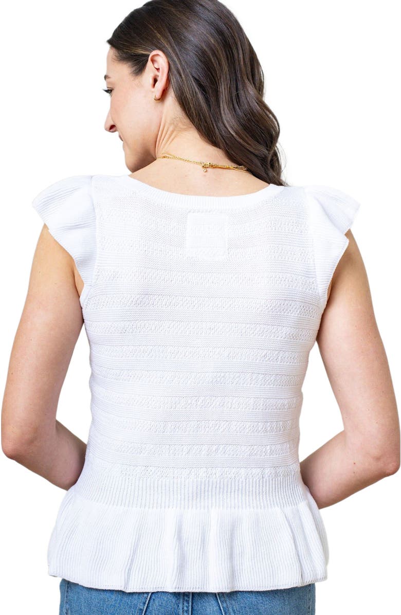 Hope 
Henry Women
s Organic Peplum Sweater Top, Alternate, color, White Peplum